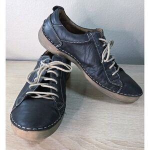 Josef Seibel Leather Lace Up Shoes Women's EU 39 Comfort Casual Black